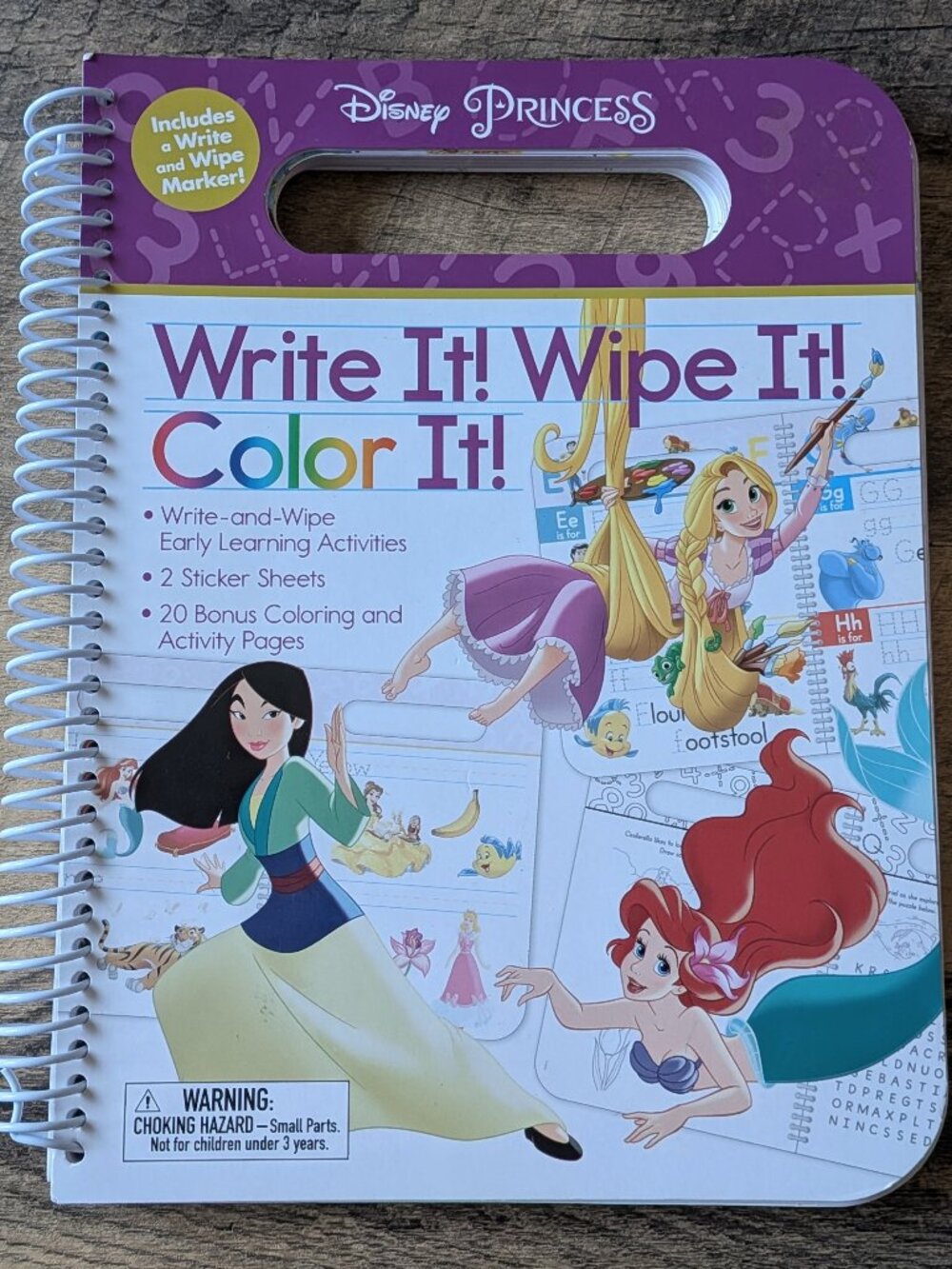 Disney Princess Spiral Activity Book Writing Coloring Stickers